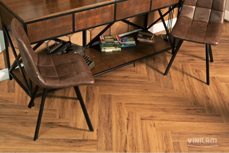 Кварц-виниловая плитка Vinilam Parquet Herringbone Glue IS11210 Паркет Де Вилль на Otdelka1.ru