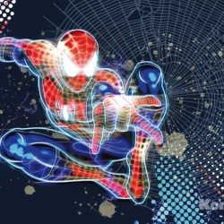 1-426 Фотообои KOMAR "Человек-Паук Неон" 184х127 см бумажные