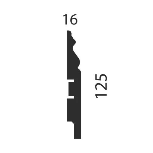 Плинтус AP20 под покраску Cosca белый 125x16x2400 мм МДФ