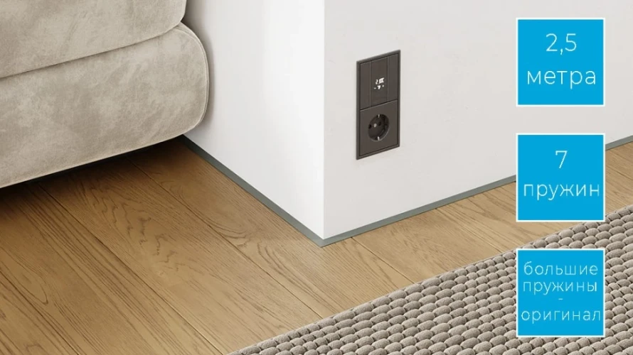 Микроплинтус с пружинами Брезентово-серый RAL 7010 на otdelka1.ru