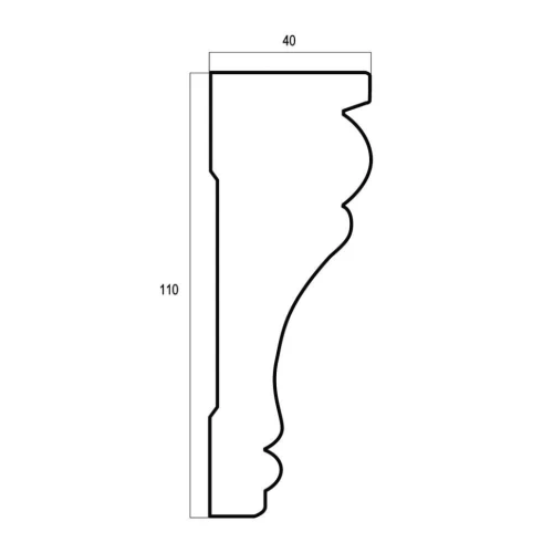 Плинтус Cosca потолочный 110 Белый мат 2400 мм T110(1)/W27 на otdelka1.ru