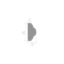 Молдинг белый Ultrawood U 0003p 2000x12x25