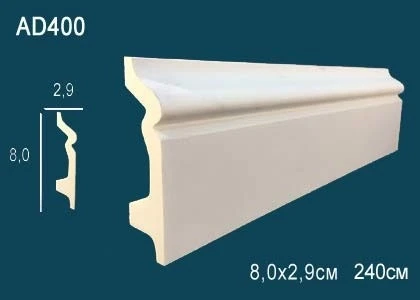 Молдинг гладкий Perfect / Перфект AD400 на Otdelka1.ru