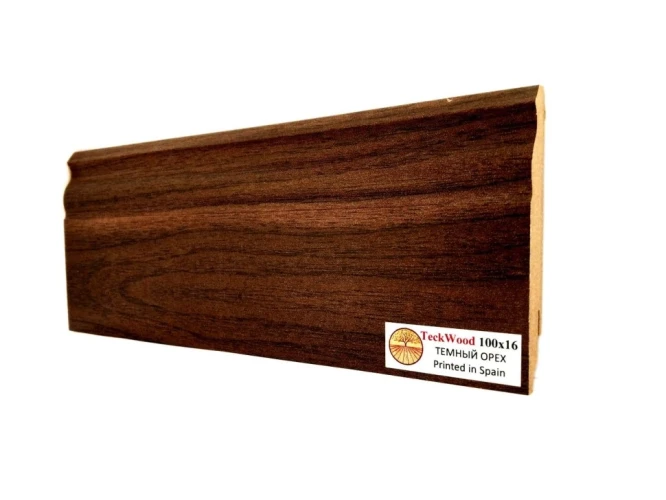 Плинтус МДФ Теквуд / Teckwood 100 мм Темный орех на Otdelka1.ru