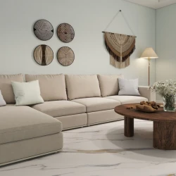 Кварцевый ламинат MSPC Stone Floor Мрамор Бело-золотой