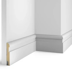 Плинтус  МДФ Cosca AP29 белый под покраску с пазом под 20 молдинг