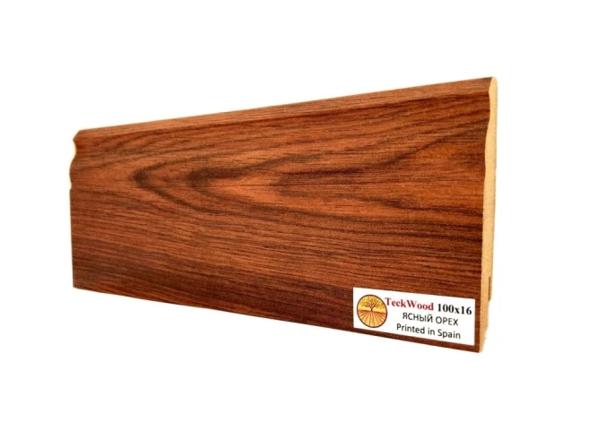 Плинтус МДФ Теквуд / Teckwood 100 мм Ясный орех на Otdelka1.ru