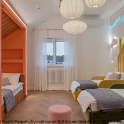 Кварцевый паркет Quartz Parquet Штучный паркет 5/06 мм 44-1258-07 Дуб Бисквитный