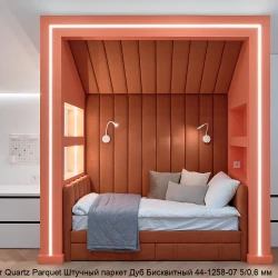 Кварцевый паркет Quartz Parquet Штучный паркет 5/06 мм 44-1258-07 Дуб Бисквитный