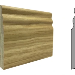 Плинтус шпонированный Finitura Dekor 120x30 Дуб без покрытия