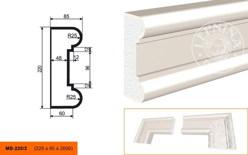 Фасадный молдинг LepninaPlast МВ-220/2 на otdelka1.ru