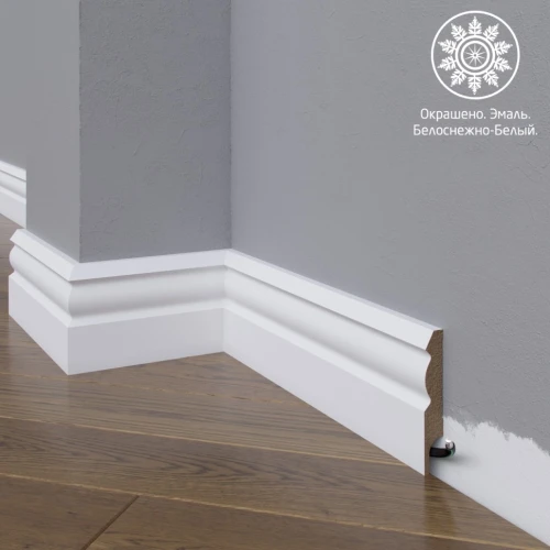Плинтус МДФ эмаль белый Madest Decor 21-072-12 на otdelka1.ru