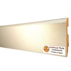 Плинтус МДФ Теквуд / Teckwood 75 мм Алюминий