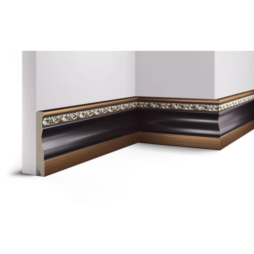 Плинтус Cosca 95 красное дерево с золотом 153-1084 на otdelka1.ru