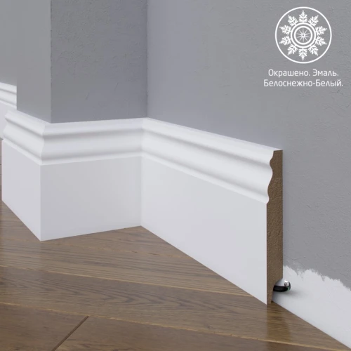 Плинтус МДФ эмаль белый Madest Decor 22-120-16 на Otdelka1.ru