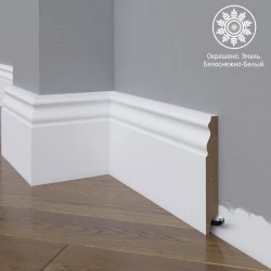 Плинтус МДФ эмаль белый Madest Decor 22-120-16