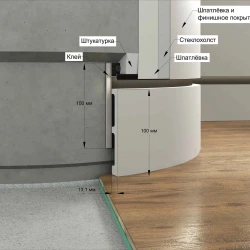 Гибкая вставка Flex для скрытого плинтуса из дюрополимера Laconistiq 100мм