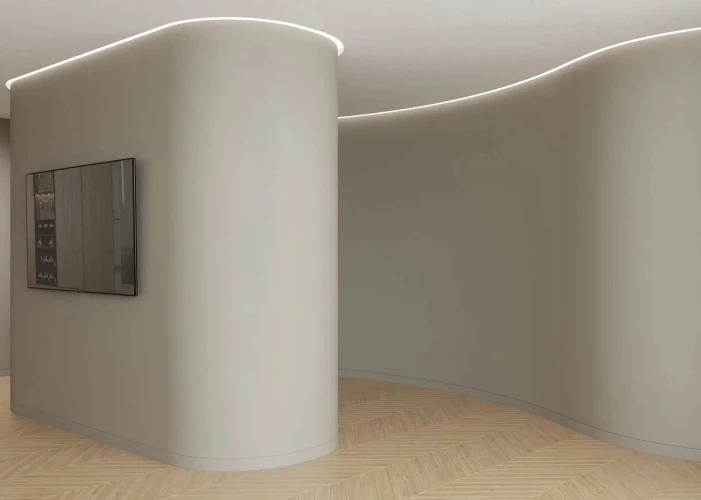 Гибкая вставка Flex для скрытого плинтуса из дюрополимера Laconistiq 100мм на otdelka1.ru