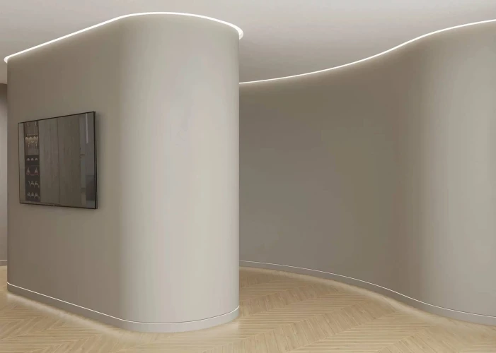 Гибкая вставка Flex для скрытого плинтуса из дюрополимера Laconistiq 100мм на otdelka1.ru