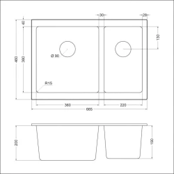 Мойка для кухни EMAR EMQ-2665.PL Морион