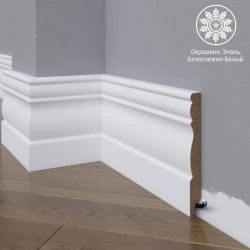 Плинтус МДФ эмаль белый Madest Decor 24-136-16