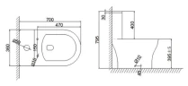 Унитаз напольный Моноблок Royce Элисс RCT-111505WH на Otdelka1.ru