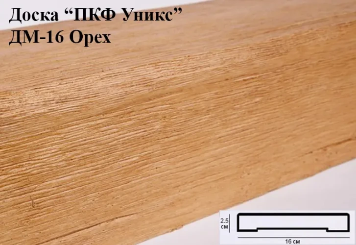 Доска Уникс ДМ16 из полиуретана Орех на otdelka1.ru