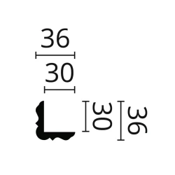 WE2 профиль Wallstyl NMC 36х36х2200 мм