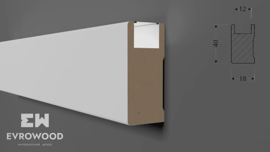 Рейка Evrowood R020 U LED на otdelka1.ru