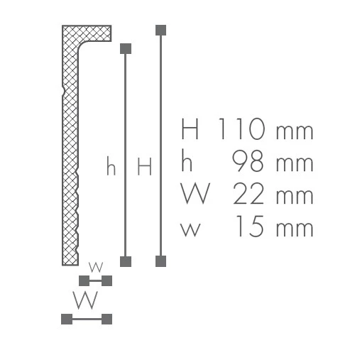 CF2 плинтус Wallstyl NMC 110х22х2000 мм на Otdelka1.ru