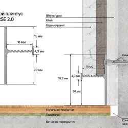 Теневой плинтус Laconistiq Reverse 2.0 Белый Муар