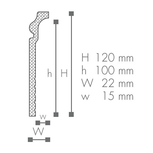 CF3 плинтус Wallstyl NMC 120х22х2000 мм на Otdelka1.ru