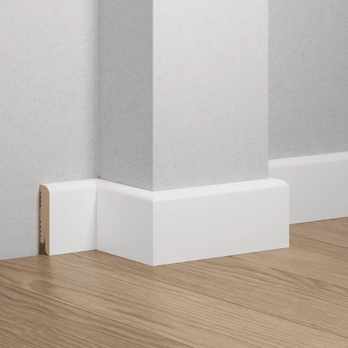 Плинтус МДФ Ликорн K-02 Белый на otdelka1.ru