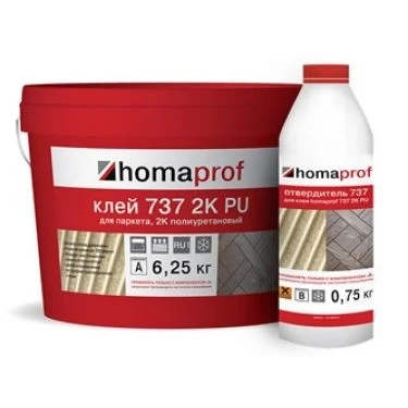 2-Компонентный полиуретановый клей Homakoll 737 2K PU 7кг на otdelka1.ru