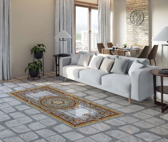 Виниловая плитка Novita клеевая Розетка Мраморная добор на otdelka1.ru