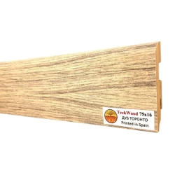 Плинтус МДФ Теквуд / Teckwood 75 мм Дуб Торонто