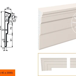 Фасадный молдинг LepninaPlast МВ-250/8