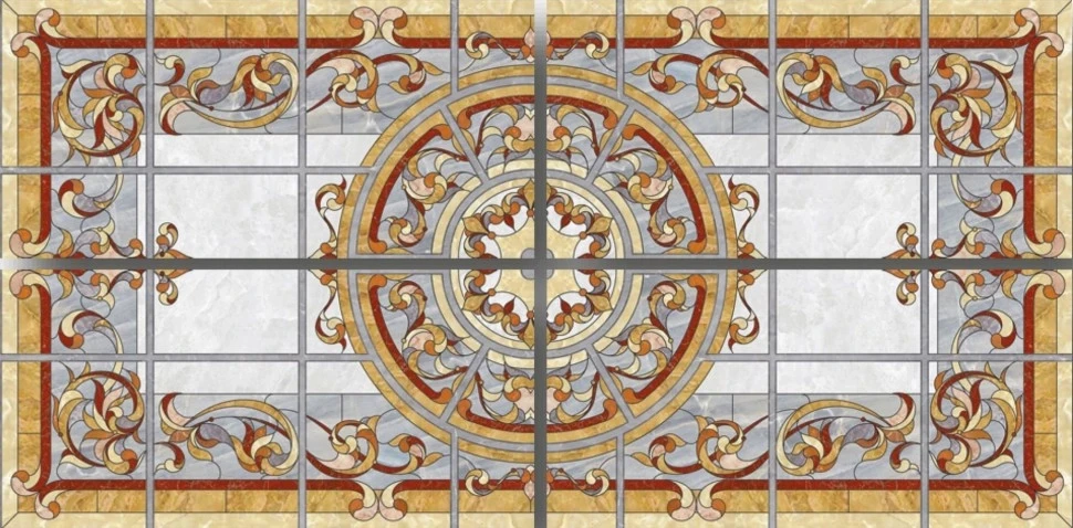 Виниловая плитка Novita клеевая Розетка Мраморная узор