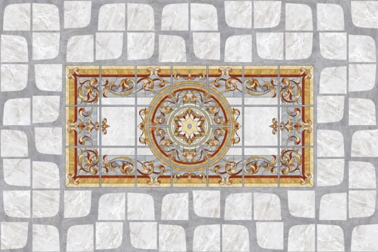 Виниловая плитка Novita клеевая Розетка Мраморная узор