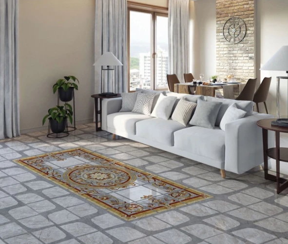 Виниловая плитка Novita клеевая Розетка Мраморная узор