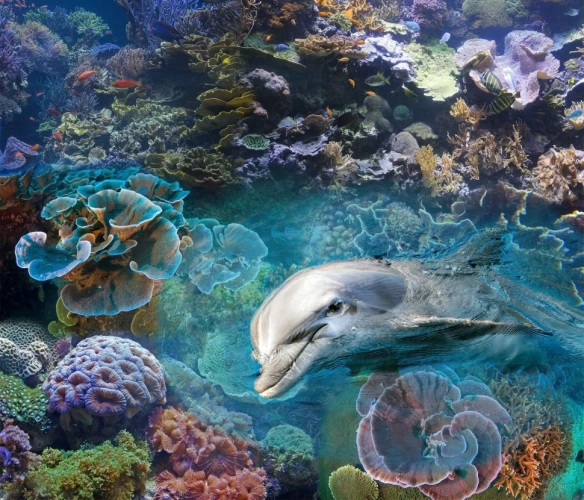 Виниловый ламинат Novita Дизайнерские 3D полы Дельфин