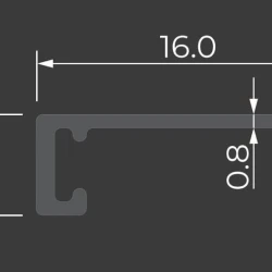 Микро плинтус Лайн Ликорн C-05.25.3 черный