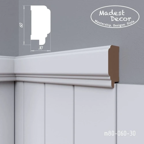 Молдинг для стеновой панели МДФ под покраску Madest Decor MW80-060-30 на otdelka1.ru