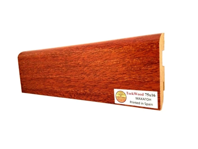 Плинтус МДФ Теквуд / Teckwood 75 мм Махагон на Otdelka1.ru