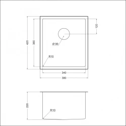 Кухонная мойка EMAR 130 PVD Золотой