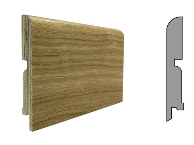 Плинтус шпонированный Finitura Dekor 100x15 Дуб без покрытия на otdelka1.ru