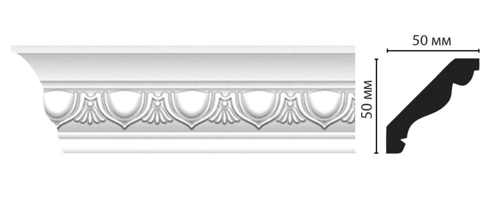 Плинтус потолочный Decomaster D155A на otdelka1.ru