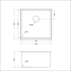 Кухонная мойка EMAR 131 PVD Золотой