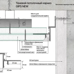 Теневой потолочный карниз Laconistiq Gips Regular Без покрытия