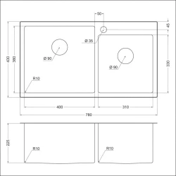 Мойка для кухни EMAR EMB-210 PVD Nano Golden